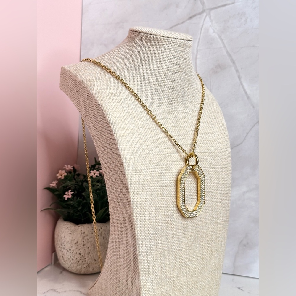 Swarovski Gold-Tone Dextera Crystal Pendant Necklace, 14-1/8" + 1-1/2"